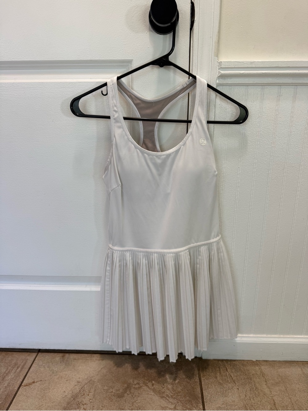 lululemon athletica White Sccop Neck Pleated Tennis Dress